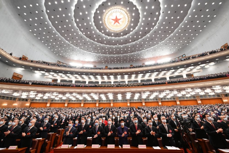 3月5日，第十四屆全國人民代表大會第一次會議在北京人民大會堂開幕。（圖源：新華社）