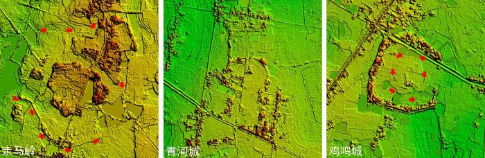 走馬嶺、青河城、雞鳴城遺址數(shù)字表面模型(1km×1km)?！⒔▏?供圖