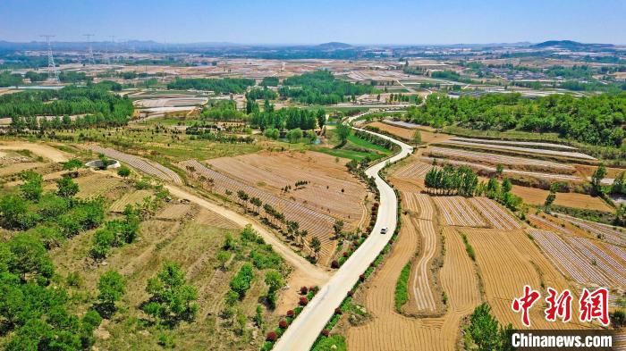 資料圖：圖為臨沂市蘭山區(qū)汪溝鎮(zhèn)環(huán)線公路。(無人機照片) 孫磊 攝