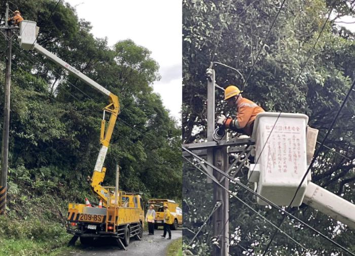 坪林大粗坑樹(shù)木壓在高壓在線造成停電事故