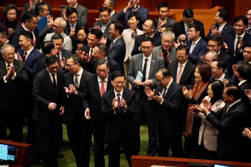 2024年3月19日，香港特區(qū)立法會全票通過《維護國家安全條例》。（圖源：新華社）