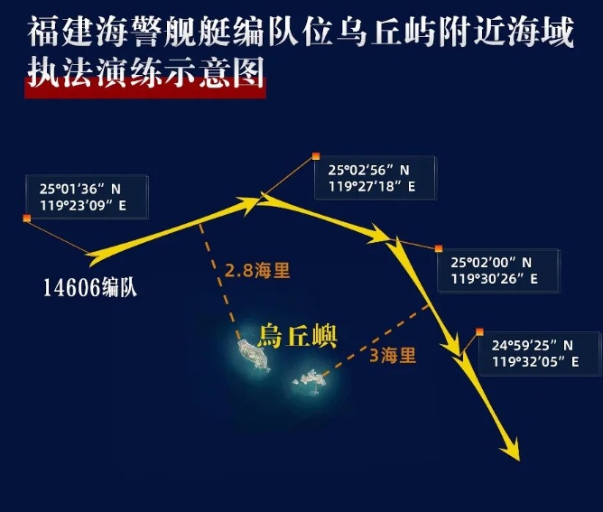 福建海警位烏丘嶼、東引島附近海域開展綜合執(zhí)法演練